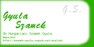 gyula szamek business card